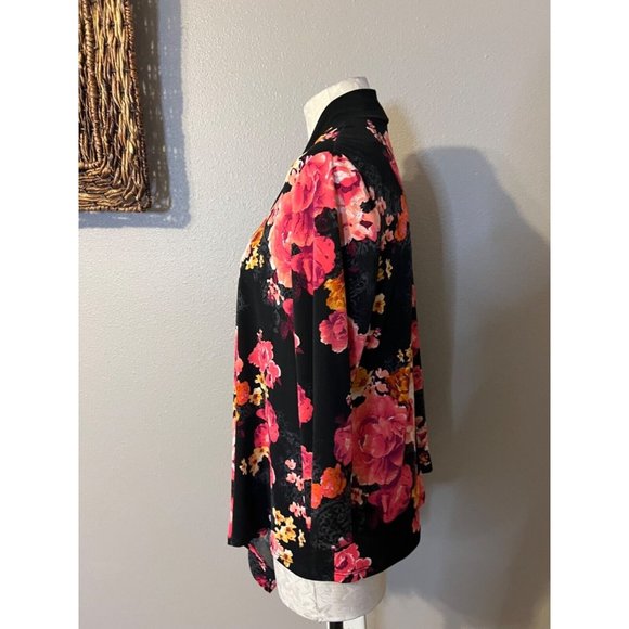 Draper's & Damon's Cardigan Sweater Topper 10 Large Stretch Floral Washable - Picture 5 of 8